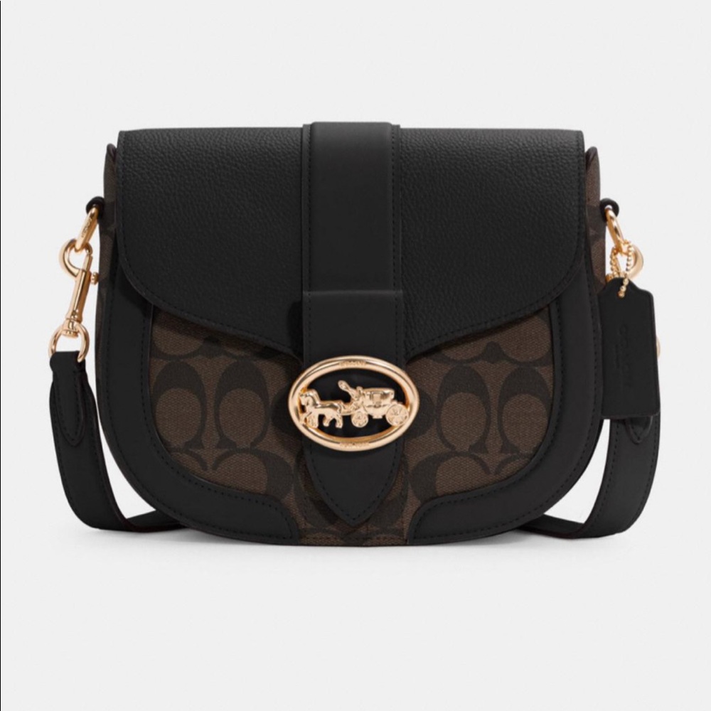 SOLD~NWT COACH Georgie Saddle Bag In Signature
